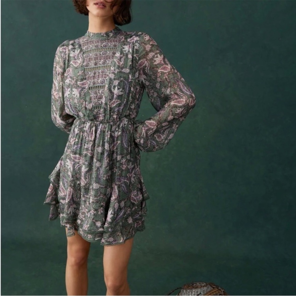 Hemant & Nandita Green Patterned Top